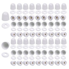 Toilet Bolt Caps 1.44 Inch Extra Tall White 32 Pack - Decorative Screw Covers