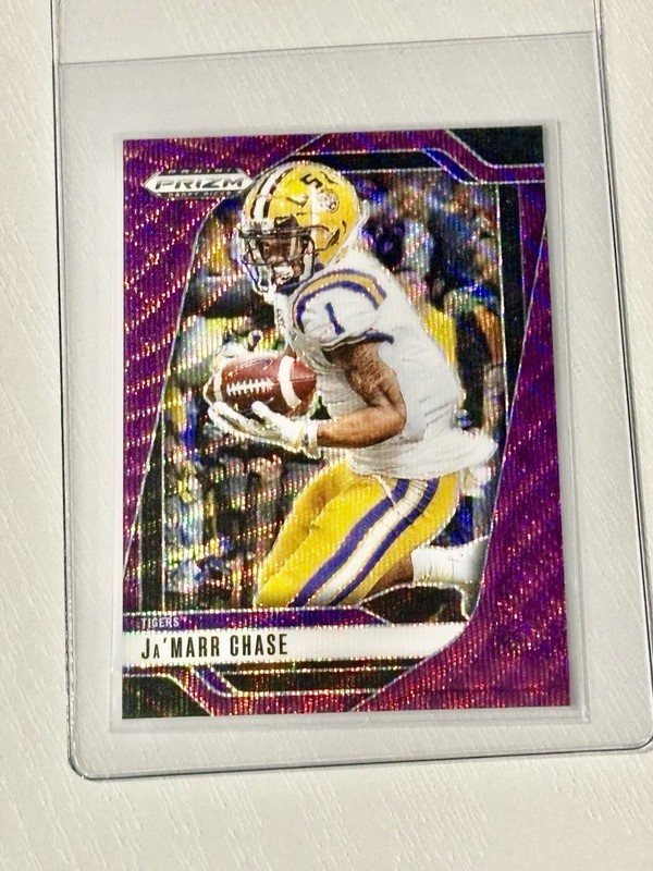 2025 Panini Prizm Draft Picks - Ja'Marr Chase #180 Purple Wave Prizm