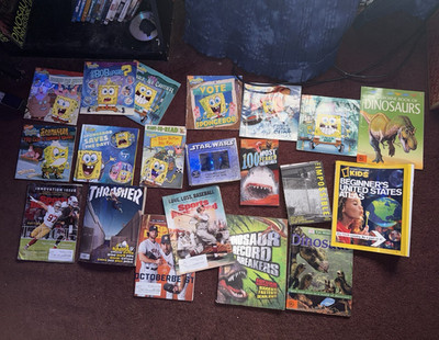 Illustrated Mixed bulk Lot Books: SpongeBob, Star Wars, Dinosaurs, sports