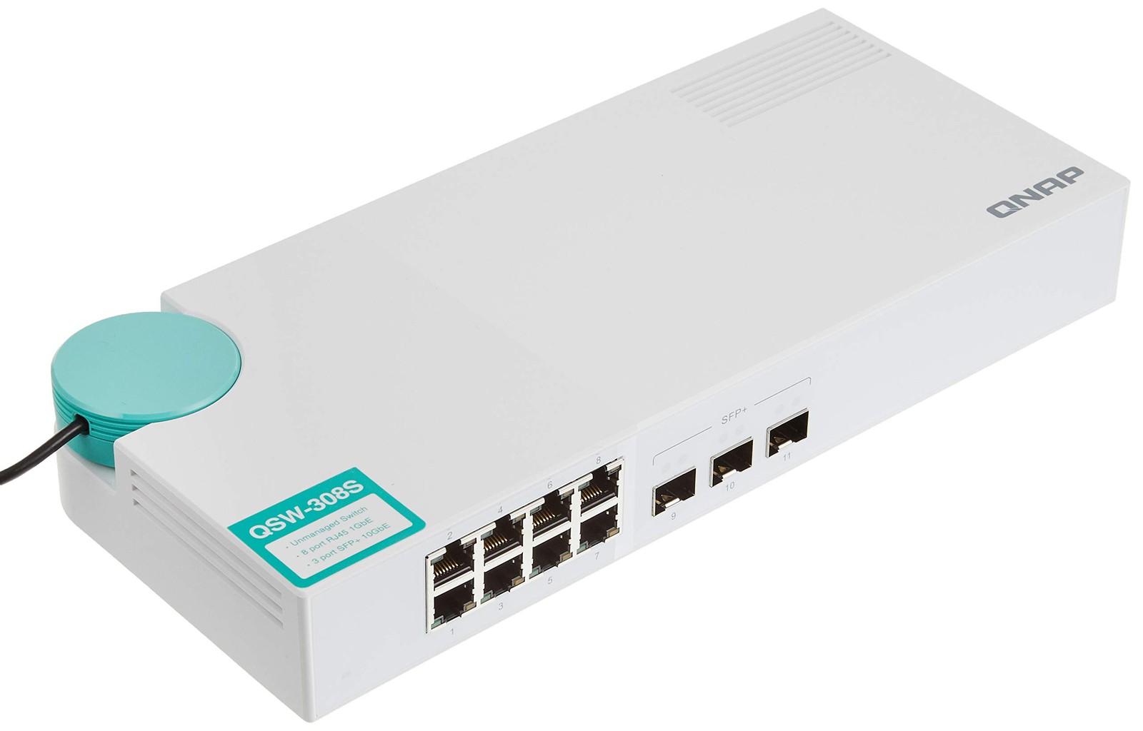 Hub réseau QSW-308S Gigabit blanc pour connecter votre console et smart TV au salon
