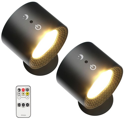 2PCS Wall Mounted Bedside Closet Lamp LED Touch Reading Light Dimmable 3 color - Picture 3 of 11
