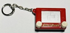 Etch A Sketch Drawing Toy Miniature Keychain WORKS Basic Fun VINTAGE 1994 Retro