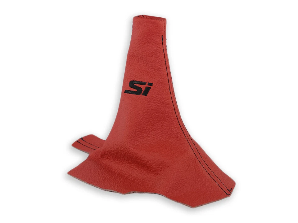 FOR HONDA CIVIC SEDAN COUPE 9th 12-15 GEAR BOOT RED LEATHER EMBROIDERY BLACK - Image 4 of 4