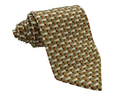 Brioni Maus & Hoffman Silk Tie Grey Red Gold
