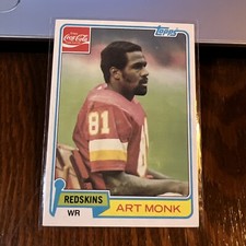 Art Monk 1981 Topps Coca-Cola Washington Redskins Rookie RC #5 HOF EX-NM