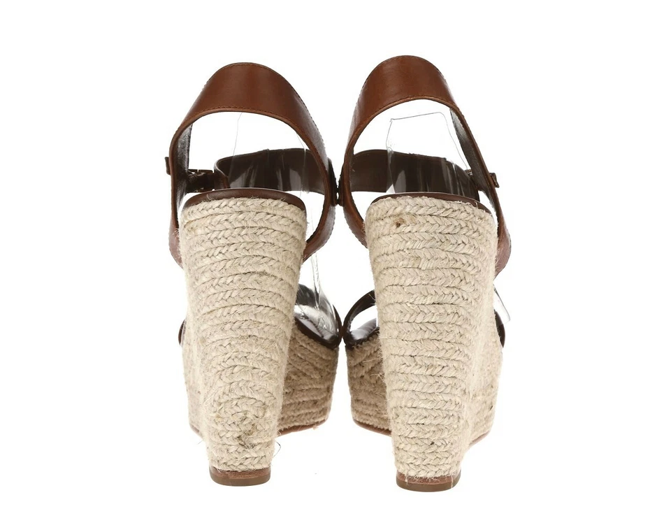 Sandalias de tacón alto Kate Spade de cuero marrón con correa al tobillo para mujer talla 7,5 nuevas Foto 4 de 4