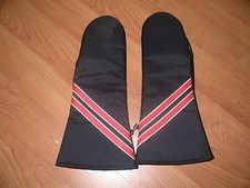 Vintage Snowmobile Motorcycle Gloves Mittens Leather Vinyl Nylon Medium Nice 70s