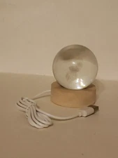 Crystal Ball Night Light with Base LED Table Lamp Lighted Moon Jelly Fish USB 3"