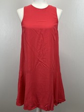Ann Taylor Sleeveless Shift Dress Sz XS VGUC Salmon Pockets Linen Blend