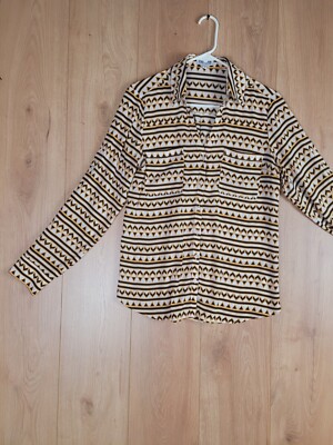 Express Tops | Express Long Sleeved Portofino Shirt | Color: Tan/Cream | Size: M