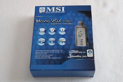 OVP MSI Movie Vox Mini USB 2.0 Media Converter Videobearbeitung Videoaufnahmeg.