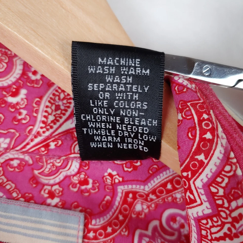 Cezani Shirt Mens L Pink Stripe Paisley Cuff Long Sleeve Button Up - Image 4 of 4