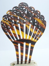 Antique Ornate Early Victorian era Faux Tortoise Shell Hair Comb Accessory 6"