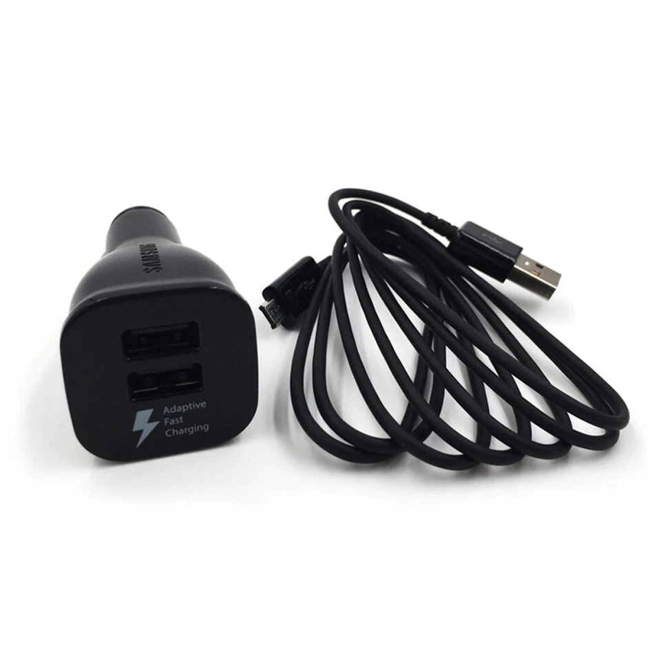 Original Samsung Galaxy S6 S7 edge Note 5 Fast Car Charger w/ Micro USB Cable - Image 2 of 2