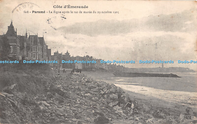 R315795 Cote d Emeraude Parame La digue apres le raz de maree du 29 Octobre 1905