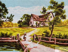 Needlepoint tapestry painted canvas 40.143 - Landscape (16"x20") GobelinL