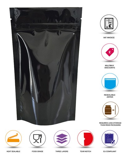 Heißsiegelbare Standbodenbeutel mit Reißverschluss Kaffee, Nahrungsergänzungsmittel, Tiernahrung Packung - Bild 10 von 104