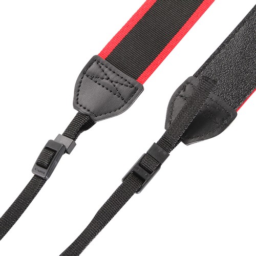 Universal Black+red Adjustable Camera Shoulder Neck Strap For Fujifilm 50R X-T3 - Picture 3 of 4
