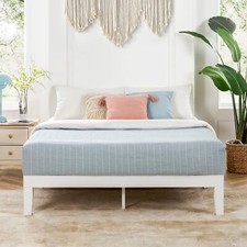 Mellow Naturalista Classic 12 Inch Solid Wood Platform Bed with Wooden Slats