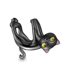 Hanging Cat Charm For European Bracelets S925 Sterling Silver