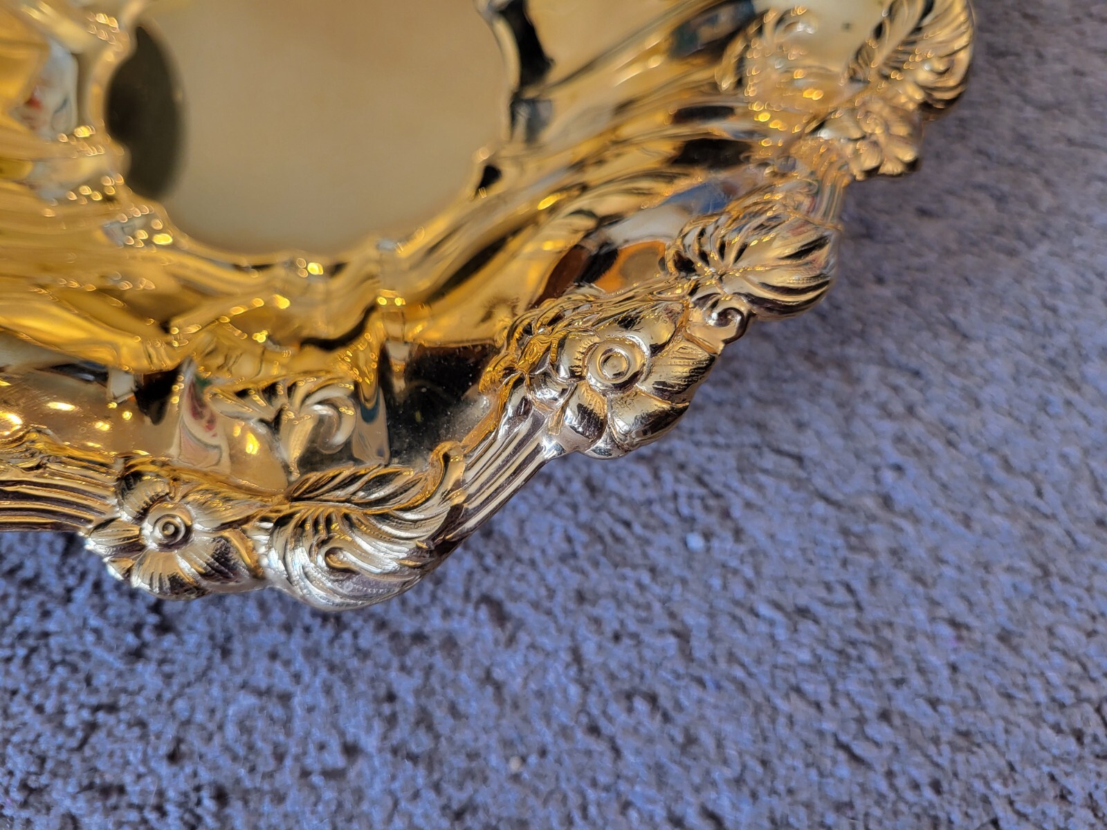 Vintage LBNY 24k Gold Plated Scalloped Bowl Serving Dish Lehman Brothers 10.5"