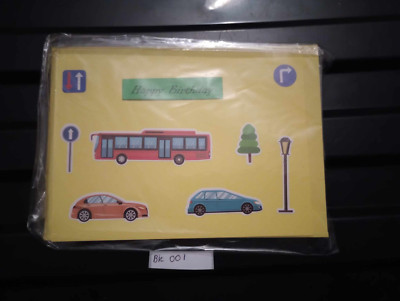 BK001 Handgefertigte Personalisierte Kinder Jungen Mädchen Geburtstagskarte Autos Bus 6x4''