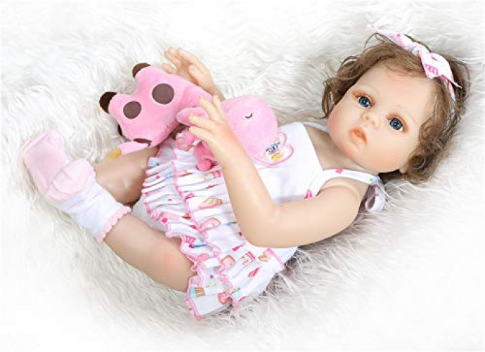 Anano Washable Reborn Baby Girl 18 inch Cute Dolls Silicone Full... 