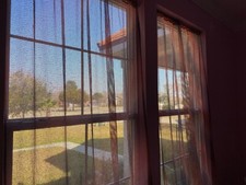 52.5" by 82.5" window panels x 2, curtain, net, ombre pink purple diagonal sheer