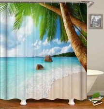 Big Rocks On The Beach 3D Shower Curtain Polyester Bathroom Decor Waterproof