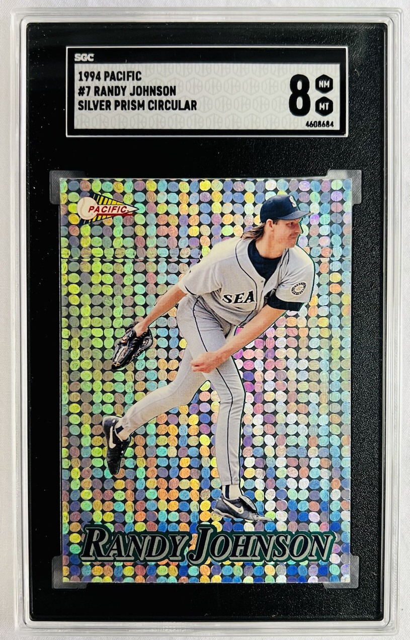 1994 Pacific #7 Randy Johnson Silver PRISM Circular Mariners SGC 8 NM/MT