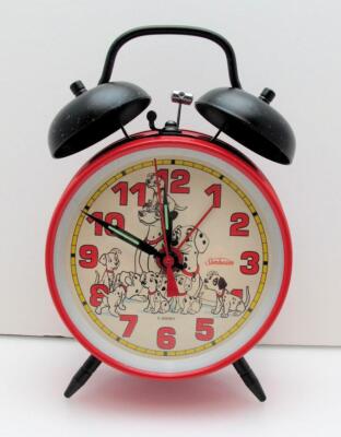   Disney 101 Dalmatians Double Bell Alarm Clock by Sunbeam   Vintage WORKS!