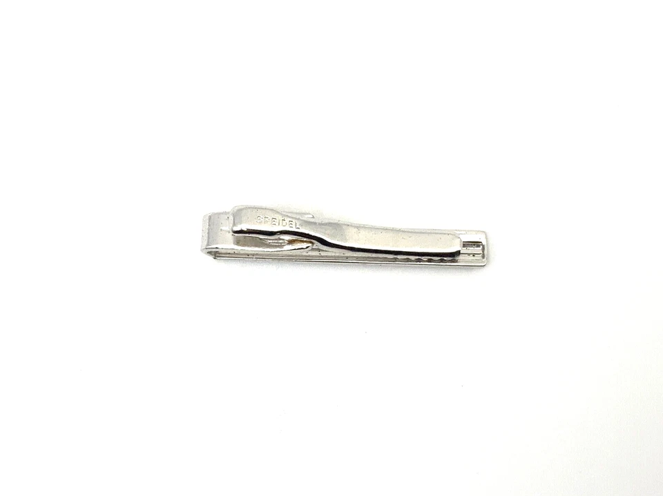 De colección EE. UU. Spiedel Hombres Negro Tono Plata Barra de Corbata Clip Joyería - Retro Foto 3 de 4