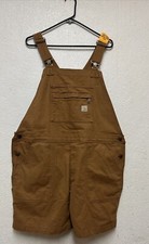 CARHARTT Women s RUGGED FLEX Relaxed Fit CANVAS OVERALLS BIBS SHORT Sz XXL-20