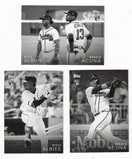 ALBIES & ACUNA 2018 ON DEMAND BLACK/WHITE ROOKIE CANDID MOMENTS & BASE 25 & 30