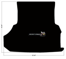 New 2011-2023 Dodge Charger Srt Black Carpet Trunk Mat Scat Pack Logo Rear Deck