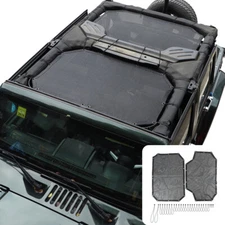 4Door Sunshade Mesh Shade Top Cover Anti-UV for Jeep Wrangler JK JKU 2007-2018