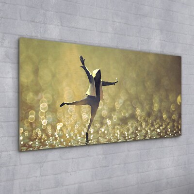 Acrylglasbild Wandbild Plexiglas 100x50 Mann tanzt  nasser Straße  Bokeh