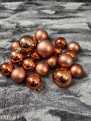 Christmas Ornaments Baubles Pink Shiny Satin Shatterproof Decor Set of 20
