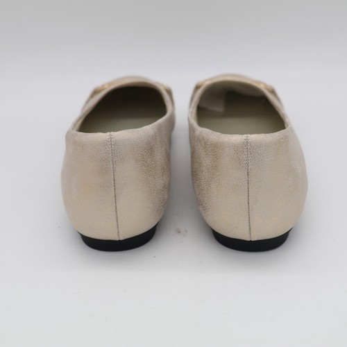 EASY STREET ASHER SLIP ON BALLET FLATS METALLIC SOFT GOLD or SILVER CHOOSE SIZE - Picture 7 of 16