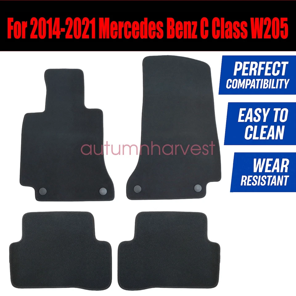 Alfombrillas de terciopelo 2015 2016 2017 2018 2019 2020 para Mercedes Benz C W205 Foto 3 de 4