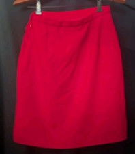 Giorgio Armani Lined Red Silk Women's Pencil Skirt Size 40