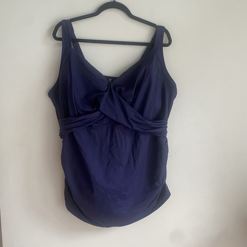 Lands End Women's Tankini Swim Top Plus 22W DDD Underwire Navy Blue - 第 1/10 張圖片