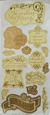 FAMILIES ARE FOREVER Gold Foil￼ Stickers(15pc)Creative Imaginations•Generations