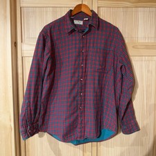 LL BEAN Vtg 90’s Red Green Plaid Button Down Men’s Shirt Size Lg Made In USA