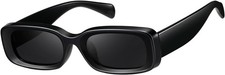 Retro Rectangle Sunglasses for Women Men, UV Protection 70s Vintage Style