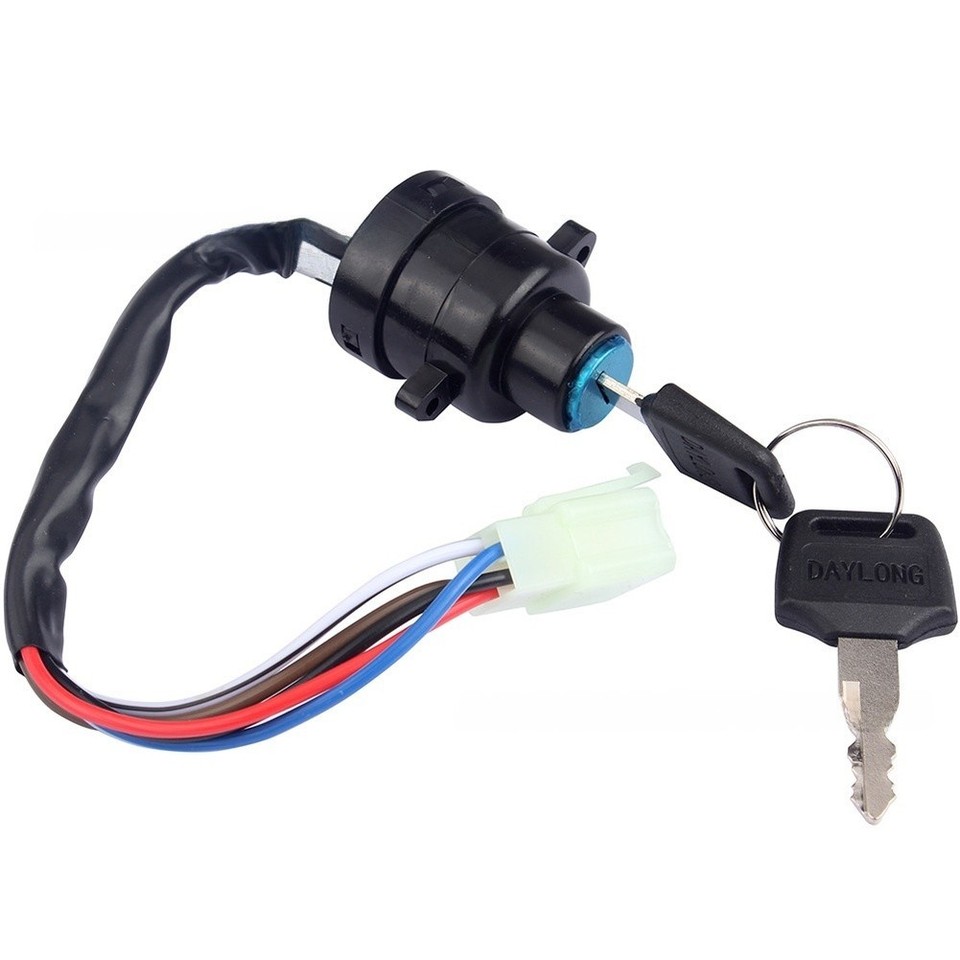 Plastic Ignition Key Motorcycle Repair Ignition Key 4-wire Setup 2 Keys Included Plastic ...