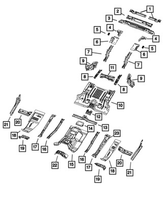 Genuine Mopar Rear Seat Cross-Member 68334943AD