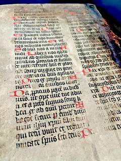 Medieval Latin Vellum Manuscript Leaf c.1400 Gothic Rubricated Liturgical