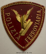 POLIZIA DI STATO SPECIALITÀ FERROVIARIA SCUDETTO DA BRACCIO ANNI 1950 CIRCA 