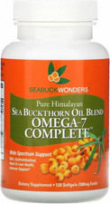 Organic Sea Buckthorn Oil Softgels, 120ct, Omega 7  3-6-9, Hair  Skin Support